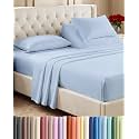 Flex Top Split Head King 4 Piece Sheet Set - Soft &amp; Breathable - Sky Blue