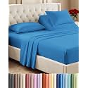 Flex Top Split Head King 4 Piece Sheet Set - Soft &amp; Breathable - Royal Blue