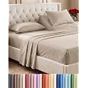 Flex Top Split Head King 4 Piece Sheet Set - Ultra-Soft - Heathered Beige
