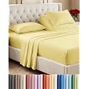 Flex Top Split Head King 4 Piece Sheet Set - Ultra-Soft &amp; Cooling - Yellow