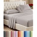 Flex Top Split Head King 4 Piece Sheet Set - Soft &amp; Breathable - Light Grey
