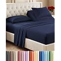 Flex Top Split Head King 4 Piece Sheet Set - Soft &amp; Breathable - Navy Blue
