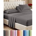 Flex Top Split Head King 4 Piece Sheet Set - Soft &amp; Breathable - Dark Grey