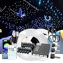 Split Starlight Headliner Kit with Meteor &amp; Music Effect, 22W 3+10 Holes RGBW 1050pcs 0.02in x 4.9ft Fiber Optic Lights Kit, Star Light Headliner Kit for Car Truck Jeep, App &amp; Remote