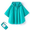 Kids Rain Poncho Hooded Waterproof Raincoat for Boys Girls