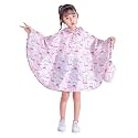 Kids Rain Poncho Hooded Waterproof Raincoat for Boys Girls