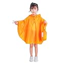 Kids Rain Poncho Hooded Waterproof Raincoat for Boys Girls