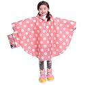 Kids Rain Poncho Hooded Waterproof Raincoat for Boys Girls