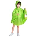 Kids Rain Poncho Hooded Waterproof Raincoat for Boys Girls