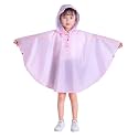 Kids Rain Poncho Hooded Waterproof Raincoat for Boys Girls