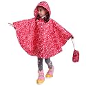 Kids Rain Poncho Hooded Waterproof Raincoat for Boys Girls