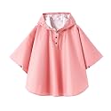 Kids Rain Poncho Hooded Waterproof Raincoat for Boys Girls