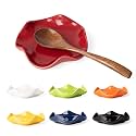 Spoon Rest for Stove Top, 5.3 Inch Ceramic Spoon Holder for Kitchen Counter