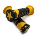 Sport Bike Dirt Bike Star Gel Style H Grips YELLOW Compatible with APRILLA BMW DUCATI TRIUMPH YAMAHA KAWASAKI SUZUKI Polaris Suzuki Offroad DIRT BIKE(7/8" LEFT 1" RIGHT)