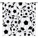 Sport Curtains Rod Pocket Boys Kids Soccer Classical White and Black Football Balls Cartoon Print Pattern Window Drapes for Man Teen Nursery Baby Bedroom Playroom W42 x L63 Inch 2 Panels