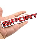 Sport Emblem 3D Metal Badge Car Side Fender Rear Trunk Car Sticker Decal for Dodge Hon da Ni ssan Kia Chevy R Ange R Over (Red-Black)