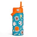 Sport Kids Water Bottle With Straw Lid 12oz Insulated Stainless Steel, Travel Tumbler, Gifts For Boys, Birthday, Christmas, Back To School