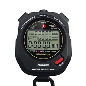sport stopwatch timer with 100x2laps split memory0001second timingprofessional recall stop watch large display alarm clock multifunctional for coach referee swimming running marathon competition