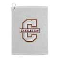 Sport Your Gear College of Charleston Cougars Golf Bag Towel - Officially Licensed - Athletic Logo - Ultra-Absorbent, Grommet Attachment, Keeps Clubs &amp; Hands Dry