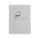 Sport Your Gear Samford Bulldogs Golf Bag Towel - Officially Licensed - Athletic Logo - Ultra-Absorbent, Grommet Attachment, Keeps Clubs &amp; Hands Dry