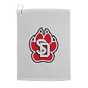 Sport Your Gear South Dakota Coyotes Golf Bag Towel - Officially Licensed - Athletic Logo - Ultra-Absorbent, Grommet Attachment, Keeps Clubs &amp; Hands Dry