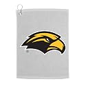 Sport Your Gear Southern Miss Golden Eagles Golf Bag Towel - Officially Licensed - Athletic Logo - Ultra-Absorbent, Grommet Attachment, Keeps Clubs &amp; Hands Dry