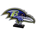 Sporticulture NFL Team Baltimore Ravens LED Infinity Logo Light - 3D Light Effect, Acrylic Display with UL Plug and Stand