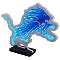 Sporticulture NFL Team Detroit Lions LED Infinity Logo Light - 3D Light Effect, Acrylic Display with UL Plug and Stand