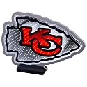 Sporticulture NFL Team Kansas City Chiefs LED Infinity Logo Light - 3D Light Effect, Acrylic Display with UL Plug and Stand