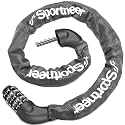 Sportneer Bike Lock: 5 Digit Combination High Security Anti Theft Bike Chain Lock - 3.2/3.6/4ft Heavy Duty Keyless Bicycle Lock for Bike, Motorcycle, Scooter, Door &amp; Gate - 4/6mm Thick, Easy to Use