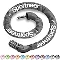 Sportneer Bike Lock: 5 Digit Combination High Security Anti Theft Bike Chain Lock - 3.2/3.6/4ft Heavy Duty Keyless Bicycle Lock for Bike, Motorcycle, Scooter, Door &amp; Gate - 4/6mm Thick, Easy to Use