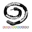 Sportneer Bike Lock: 5 Digit Combination High Security Anti Theft Bike Chain Lock - 3.2/3.6/4ft Heavy Duty Keyless Bicycle Lock for Bike, Motorcycle, Scooter, Door &amp; Gate - 4/6mm Thick, Easy to Use