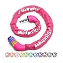 Sportneer Bike Lock: 5 Digit Combination High Security Anti Theft Bike Chain Lock - 3.2/3.6/4ft Heavy Duty Keyless Bicycle Lock for Bike, Motorcycle, Scooter, Door & Gate - 4/6mm Thick, Easy to Use