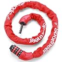 Sportneer Bike Lock: 5 Digit Combination High Security Anti Theft Bike Chain Lock - 3.2/3.6/4ft Heavy Duty Keyless Bicycle Lock for Bike, Motorcycle, Scooter, Door & Gate - 4/6mm Thick, Easy to Use