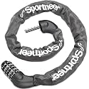 Sportneer Bike Lock: 5 Digit Combination High Security Anti Theft Bike Chain Lock - 3.2/3.6/4ft Heavy Duty Keyless Bicycle Lock for Bike, Motorcycle, Scooter, Door & Gate - 4/6mm Thick, Easy to Use