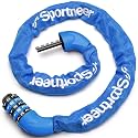 Sportneer Bike Lock: 5 Digit Combination High Security Anti Theft Bike Chain Lock - 3.2/3.6/4ft Heavy Duty Keyless Bicycle Lock for Bike, Motorcycle, Scooter, Door & Gate - 4/6mm Thick, Easy to Use