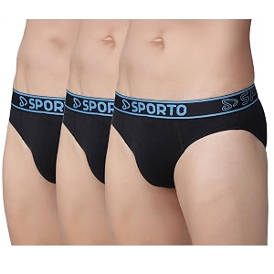 sporto Mens Solid Cotton Brief with Soft