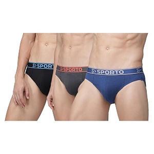 sporto Mens Solid Cotton Brief with Soft