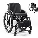 Sports All-Terrain Wheelchair,Self Propelled Manual Wheel Chair, Folding, Portable, Aluminum Alloy, Black, Modern Style, 220Lbs Load Capacity(40cm/15.7in)