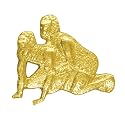 Sports Chenille Lapel Pins: 44 Varieties - Bright Gold - Unisex - Clutch Back
