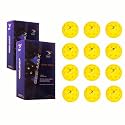 YAIT Gee-Max Pickleball Ball (Pack of 12) | 40 Hole Outdoor Ball for Tournament Play | Perfectly Balanced, Durable PP Material, True Flight | AIPA Approved Pickleball (Yellow)