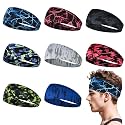 Sports Headband for Men 9 Pack Sweat Headbands for Men Running Workout Headbands Wide Sweatband Mens Stretchy Headband for Running Cycling Football Basketball Yoga