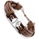 Sports Leather Wrap Bracelets for Men & Teens, Team Sport Jewelry for High School, Teenagers Charm Bracelet Adjustable Sizing