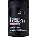 Sports Research Evening Primrose Oil 1300 mg Non - GMO Gluten - free Cold - Pressed with No Fillers or Artificial Ingredients (120 Liquid Softgels)