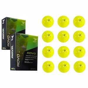 yait rovo usapa approved pickleball ball pack of 6  40 hole outdoor ball for tournament play  single piece rotational molded  high performance pp material advanced aerodynamics  green colour