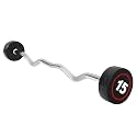 Sports Zig Zag Fixed Weight Barbell, 15 kg, 4 Feet Length, 30 mm Diameter, Rubber Coated Steel