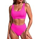 Sporty Bikini Set Two Piece High Waisted Swimsuit Athletic Bathing Suit