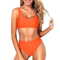 Sporty Bikini Set Two Piece High Waisted Swimsuit Athletic Bathing Suit