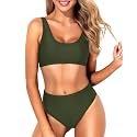 Sporty Bikini Set Two Piece High Waisted Swimsuit Athletic Bathing Suit