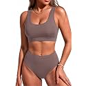 Sporty Bikini Set Two Piece High Waisted Swimsuit Athletic Bathing Suit